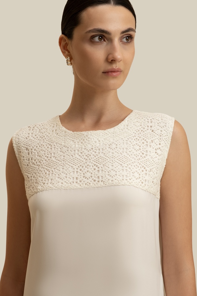 Woven White Dress