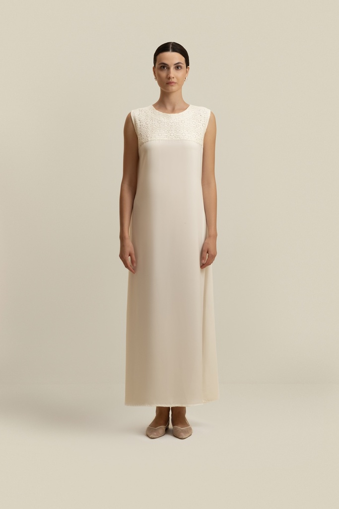 Woven White Dress (S)